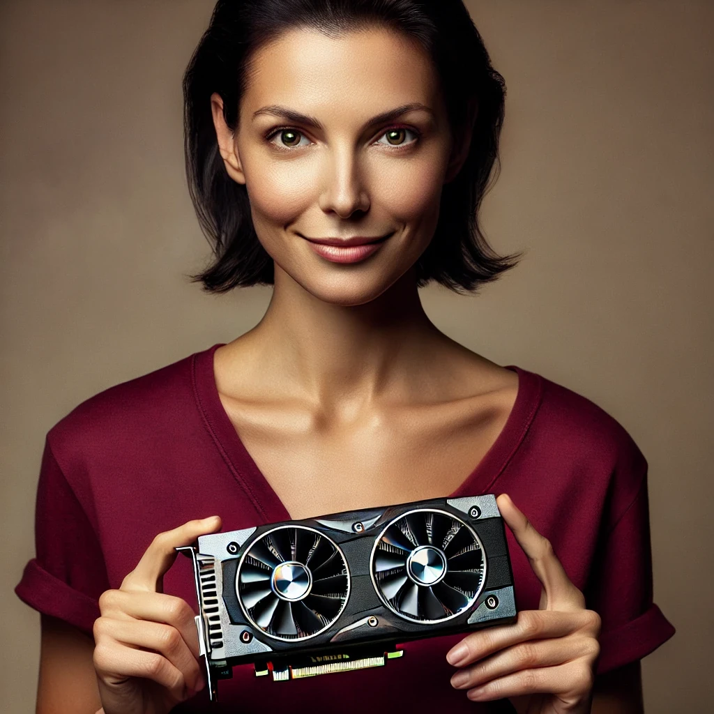 Girl with video-card